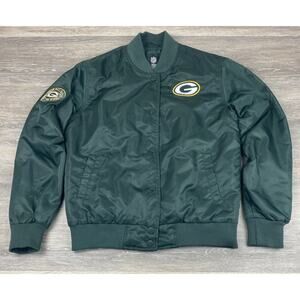 Vintage Green Bay Packers Yellow Bomber Jacket Size Small NFL Snap